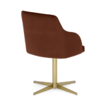 Keira Office Chair, Warm Caramel Velvet & Brass