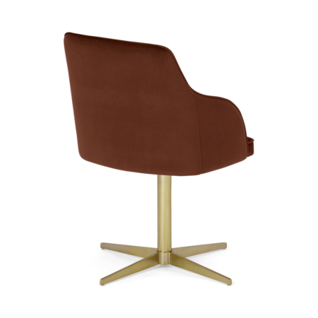 Keira Office Chair, Warm Caramel Velvet & Brass