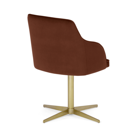 Keira Office Chair, Warm Caramel Velvet & Brass