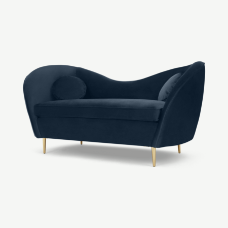 Kooper 2 Seater Sofa, Sapphire Blue Velvet