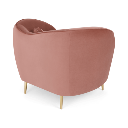 Kooper Accent Armchair, Blush Pink Velvet