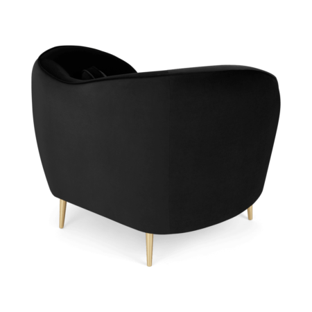 Kooper Accent Armchair, Deep Black Velvet