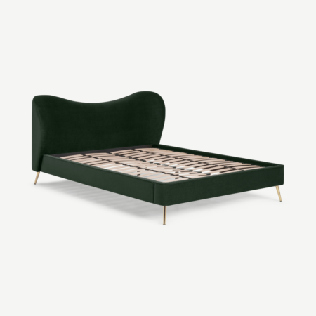 Kooper King Size Bed, Laurel Green Velvet