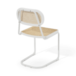 Leora Dining Chair, Cane & Ivory White