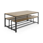 Lomond Dining Table Set, Mango Wood & Black