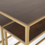 Lomond Dining Table and Bench Set, Mango Wood And Brass