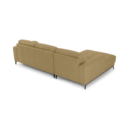 Luciano Left Hand Facing Corner Sofa, Pale Tan Leather