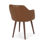 Lule Carver Chair, Tan Leather & Walnut