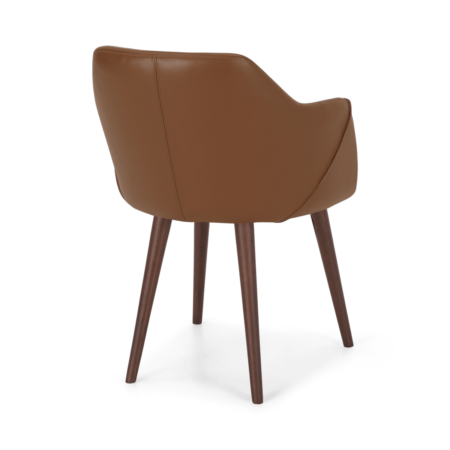 Lule Carver Chair, Tan Leather & Walnut