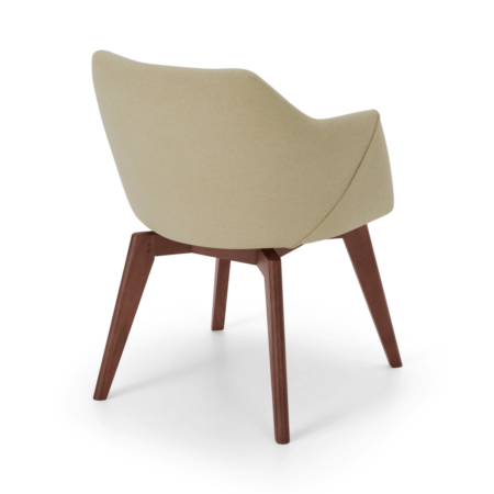 Lule Office Chair, Ecru & Walnut