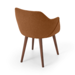 Lule Set of 2 Carver Dining Chairs, Dune Orange & Walnut Leg