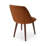 Lule Set of 2 Dining Chairs, Rust Velvet & Walnut