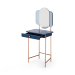 Maddie Dressing Table, Dark Blue and Copper