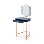 Maddie Dressing Table, Dark Blue and Copper