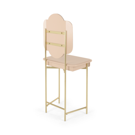 Maddie Dressing Table, Pink & Brass