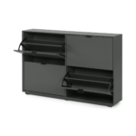 Marcell Wide Double Shoe Storage Cabinet, Grey