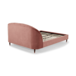 Margot King Size Bed, Blush Pink Velvet & Dark Stain Copper Legs
