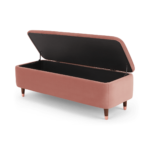 Margot Ottoman Storage Bench, Blush Pink Velvet