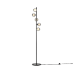 Masako LED Floor Lamp, Smoked & Opal Glass