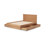 Meiko King Size Bed with Drawer Storage, Pine