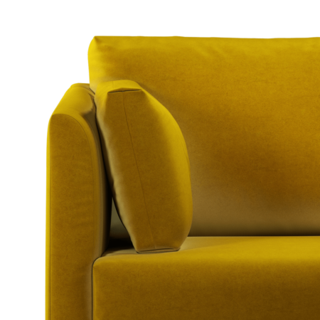 Milner Left Hand Facing Corner Storage Sofa Bed with Foam Mattress, Saffron Yellow Velvet