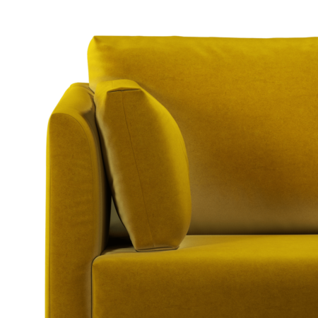 Milner Left Hand Facing Corner Storage Sofa Bed with Memory Foam Mattress, Saffron Yellow Velvet