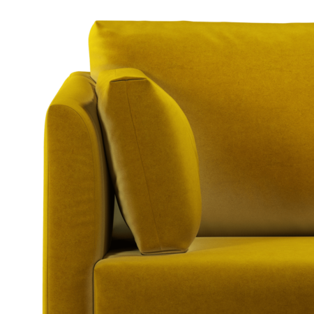 Milner Right Hand Facing Corner Storage Sofa Bed with Foam Mattress, Saffron Yellow Velvet
