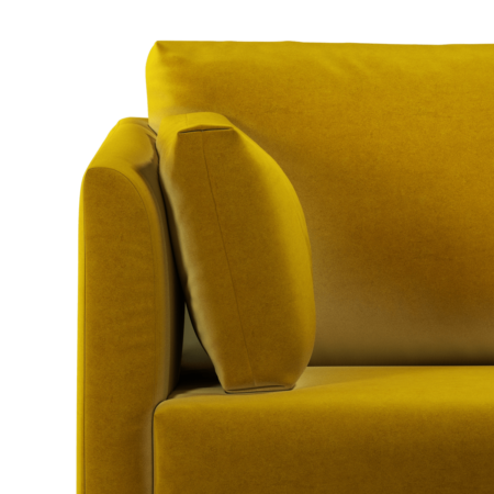 Milner Sofa Bed with Foam Mattress, Saffron Yellow Velvet