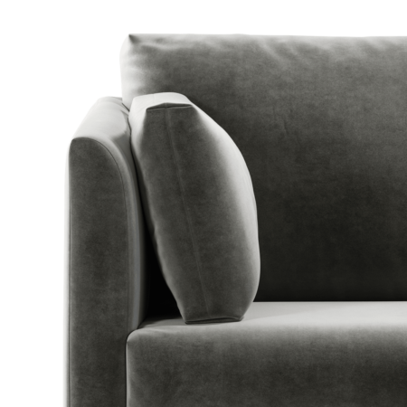 Milner Sofa Bed with Memory Foam Mattress, Steel Grey Velvet