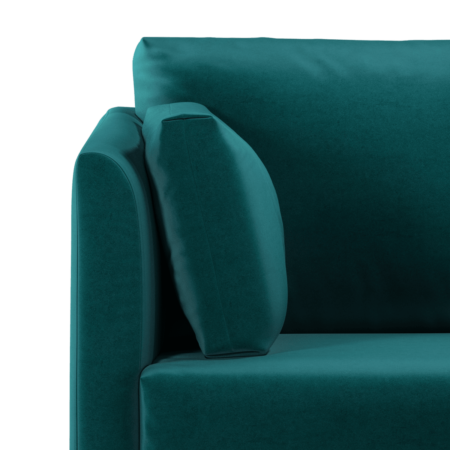 Milner Sofa Bed with Memory Foam Mattress, Tuscan Teal Velvet