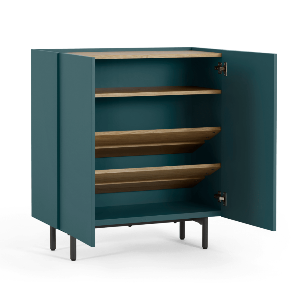 Mino Hallway Storage, Teal & Oak • Sofas Etc