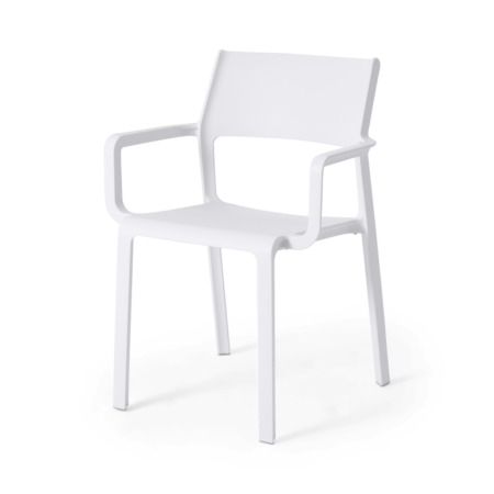 Nardi Set of 6 Chairs, White Fibreglass & Resin
