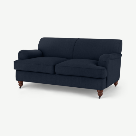 Orson 2 Seater Sofa, Dark Blue Weave