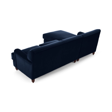 Orson Left Hand Facing Chaise End Corner Sofa, Ink Blue Velvet