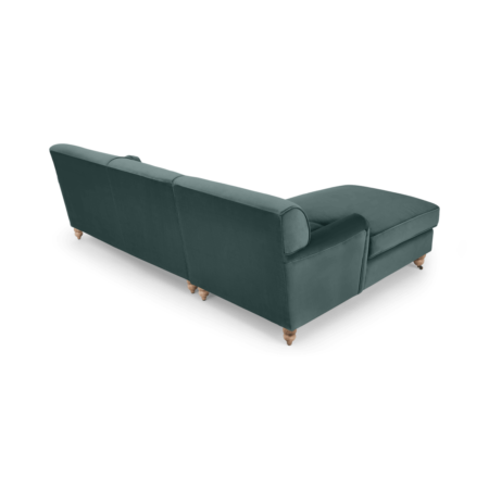 Orson Left Hand Facing Chaise End Corner Sofa, Marine Green Velvet