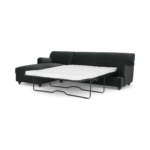 Orson Left Hand Facing Chaise End Sofa Bed, Velvet Midnight Grey