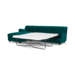 Orson Left Hand Facing Chaise End Sofa Bed, Velvet Seafoam Blue