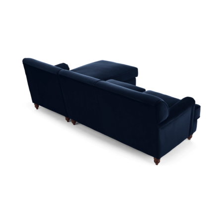 Orson Right Hand Facing Chaise End Corner Sofa, Ink Blue Velvet