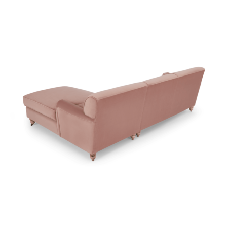 Orson Right Hand Facing Chaise End Corner Sofa, Vintage Pink Velvet