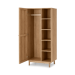 Pavia Double Wardrobe, Natural Rattan & Oak Effect
