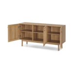 Pavia Sideboard, Natural Rattan & Oak Effect