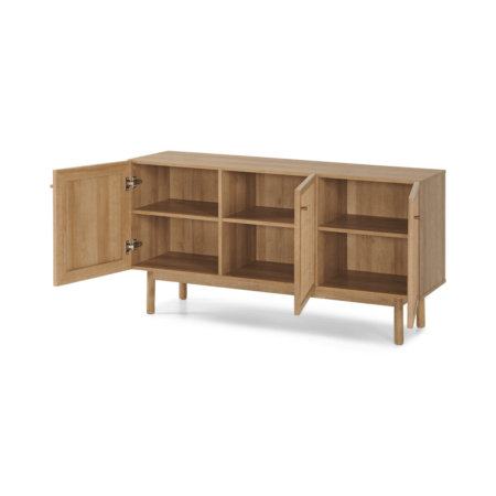 Pavia Sideboard, Natural Rattan & Oak Effect