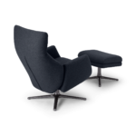 Paxton Reclining Accent Armchair and Footstool, Elite Navy