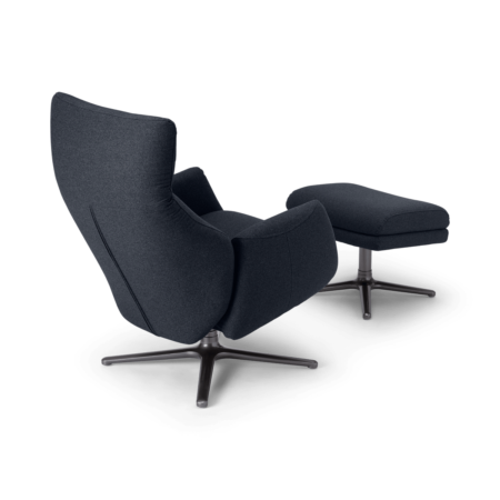 Paxton Reclining Accent Armchair and Footstool, Elite Navy