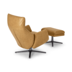 Paxton Reclining Accent Armchair and Footstool, Moroccan Brown Leather