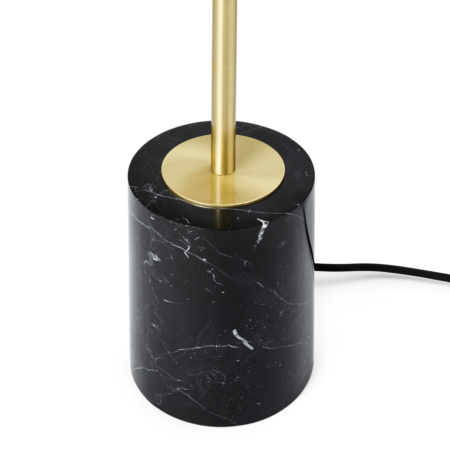 Qasim Floor Lamp Base, Brushed Brass & Black Marble