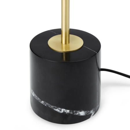 Qasim Table Lamp Base, Brushed Brass & Black Marble