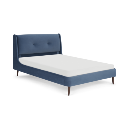 Raffety Double Bed, Dawn Blue Velvet
