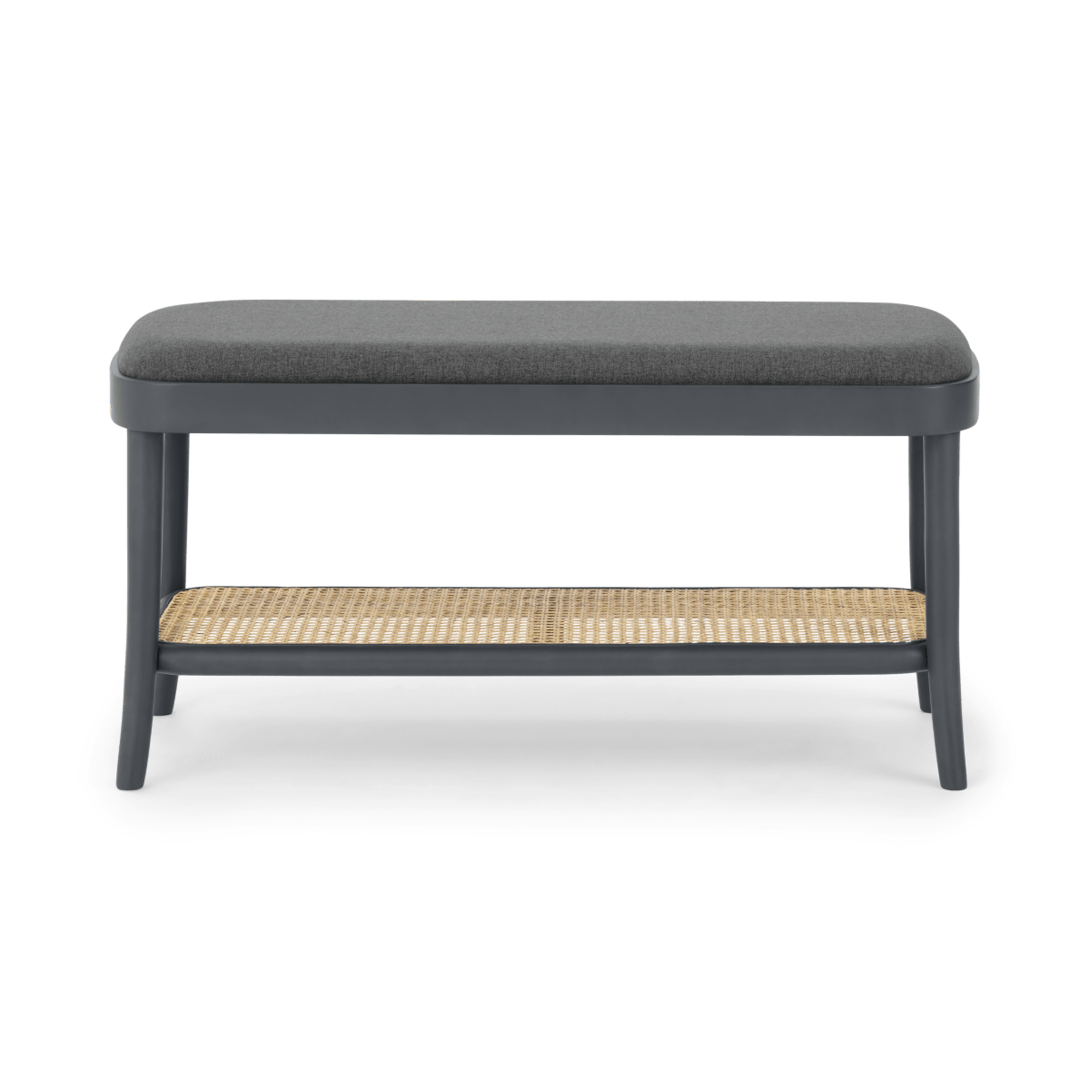 Raleigh Storage Bench, Rattan and Charcoal • Sofas Etc