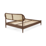 Reema King Size Bed, Dark Stain & Cane